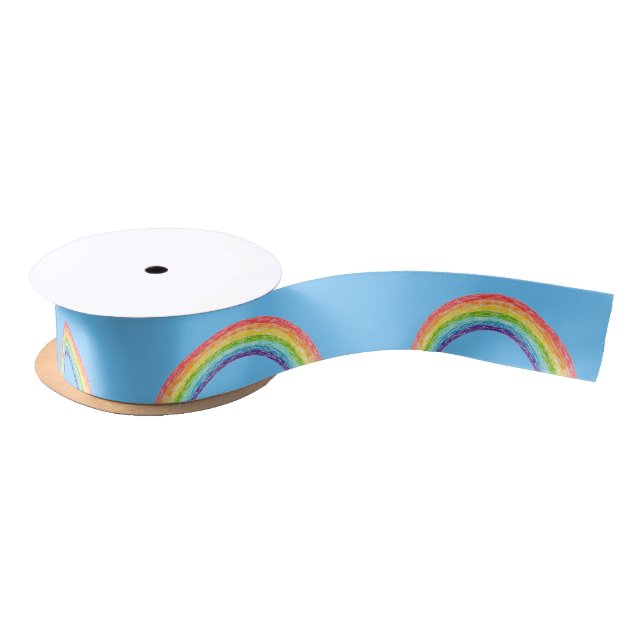 Rainbow and blue sky satin ribbon (Spool)