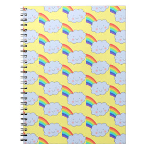 Rainbow and Cloud Cute Modern Pattern Notebook