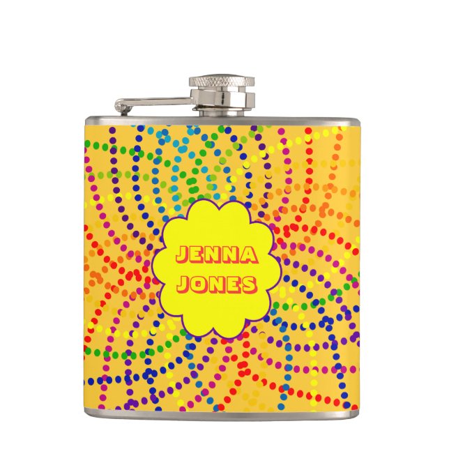 Rainbow and dots flask (Front)