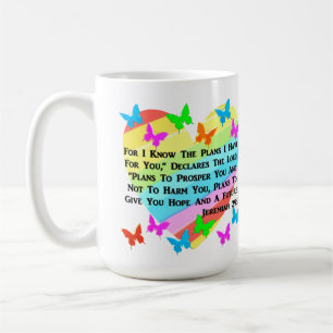 RAINBOW AND HEARTS JEREMIAH 29:11 COFFEE MUG