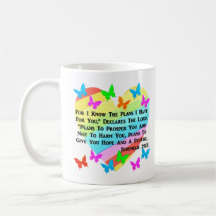 RAINBOW AND HEARTS JEREMIAH 29:11 COFFEE MUG