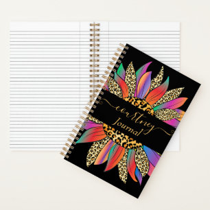 Rainbow and leopard print personalized journal