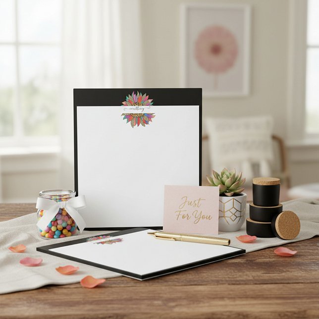 Rainbow and leopard print personalized   notepad (Creator Uploaded)