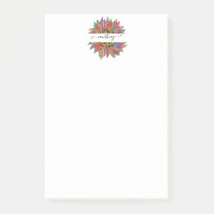 Rainbow and leopard print personalized  post-it notes