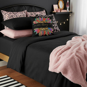 Rainbow and leopard print personalized   throw pillow