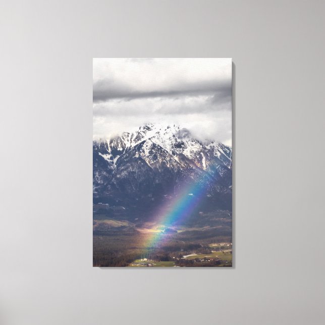 Rainbow and mountains after the storm canvas print (Front)