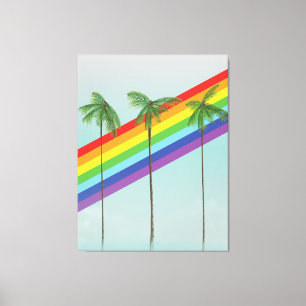Rainbow and Palms Canvas Print