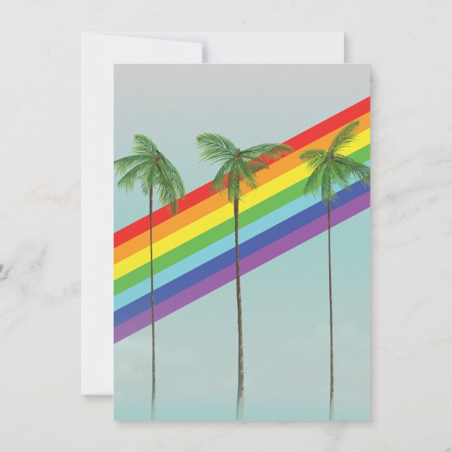 Rainbow and Palms Invitation (Back)