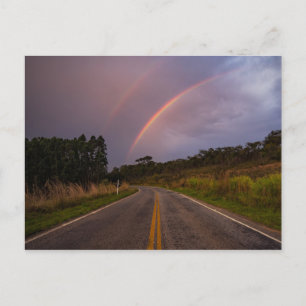 Rainbow And Road Postcard