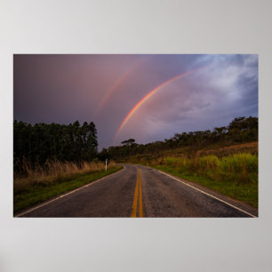 Rainbow And Road Poster
