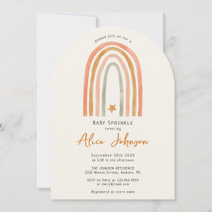 Rainbow And Star Boho Baby Sprinkle Shower Arch Invitation