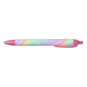 Rainbow and stars black ink pen