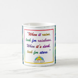 Rainbow and Stars - Motivational Blue Mug