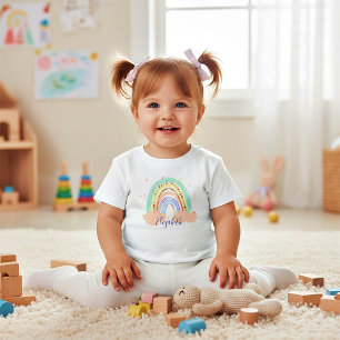 Rainbow and stars personalized toddler t-shirt