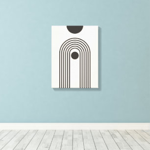 Rainbow and Sun, Boho Abstract Geometric Art Canvas Print