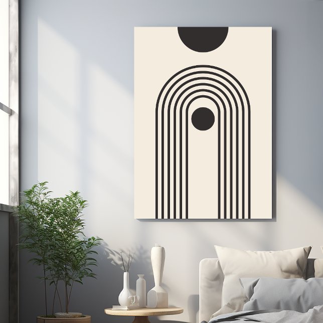 Rainbow and Sun, Boho Abstract Geometric Art Canvas Print (Creator Uploaded)