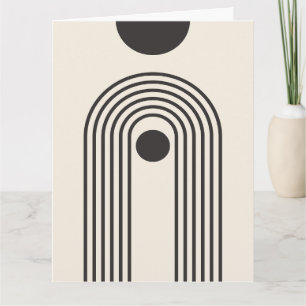 Rainbow and Sun, Boho Abstract Geometric Art Card