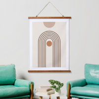 Rainbow and Sun, Boho Abstract Geometric Art