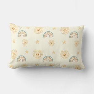 Rainbow and sun pattern baby lumbar pillow