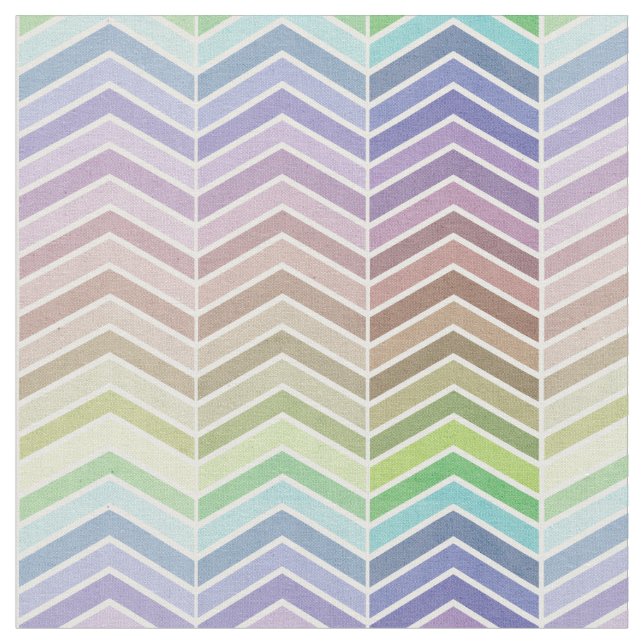 Rainbow and Textured Chevron Pattern Fabric (Close Up)