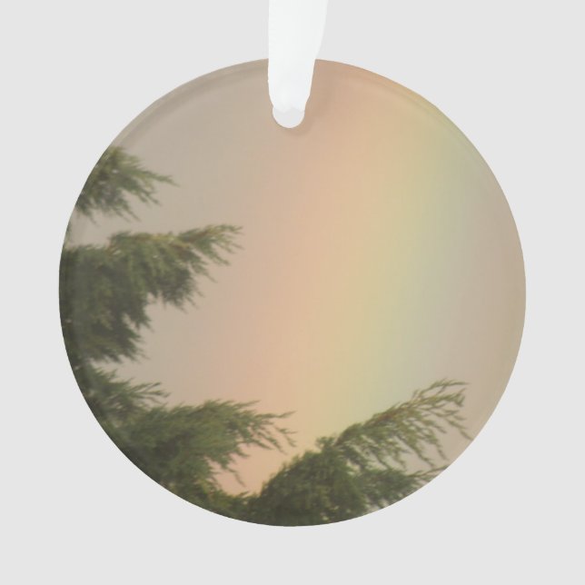 Rainbow and Trees Acrylic Ornament (Front)
