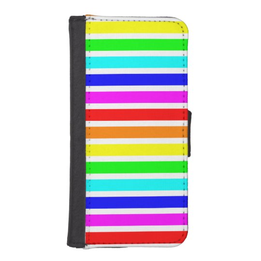Rainbow and White Stripe iPhone 5/5s Wallet Case