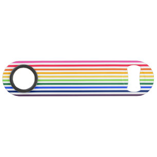 Rainbow and white stripes bar key
