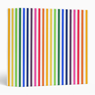 Rainbow and white stripes binder