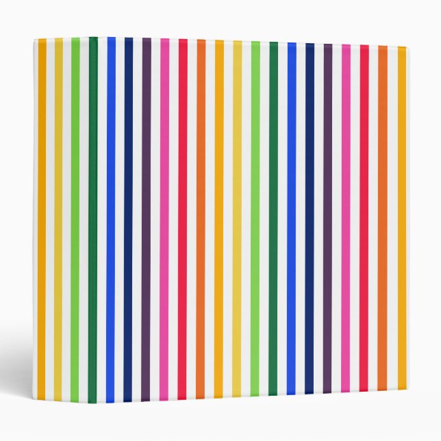 Rainbow and white stripes binder (Front/Spine)