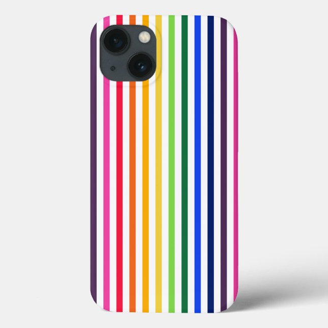 Rainbow and white stripes Case-Mate iPhone case (Back)