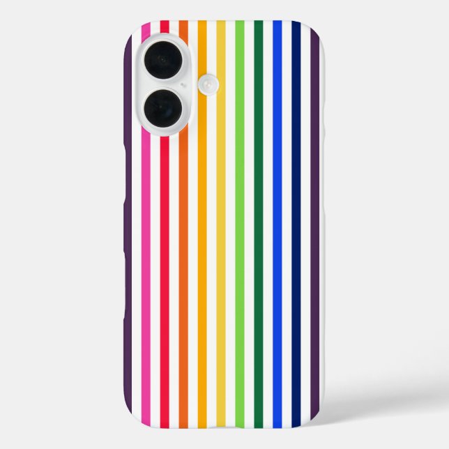 Rainbow and white stripes Case-Mate iPhone case (Back)