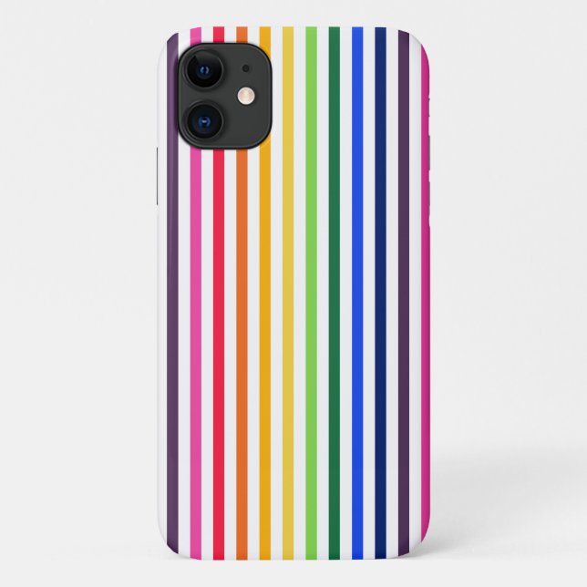 Rainbow and white stripes Case-Mate iPhone case (Back)