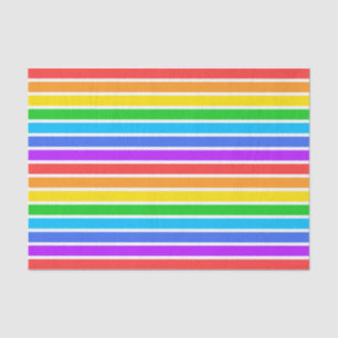 Rainbow and White Stripes Tissue Paper