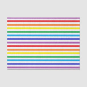 Rainbow and White Stripes Tissue Paper
