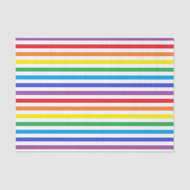 Rainbow and White Stripes Tissue Paper (Front)