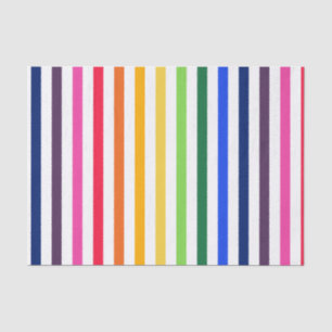 Rainbow and white stripes tissue paper