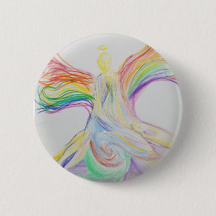 rainbow angel 2 inch round button