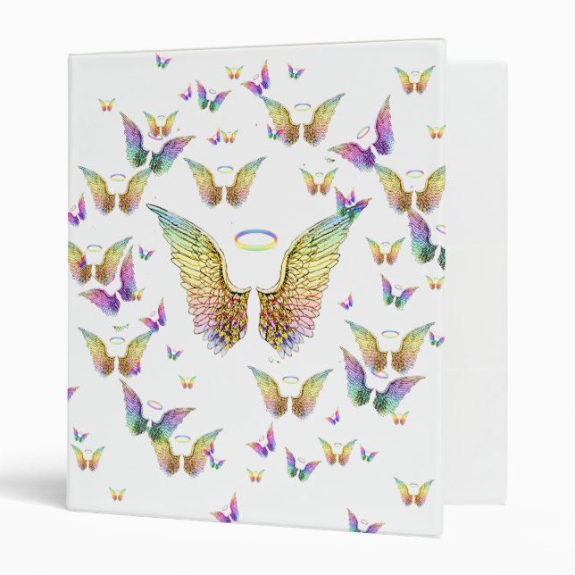 Rainbow Angel Wings and Halos Binder (Front/Inside)