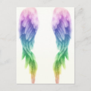 Rainbow Angel Wings Postcard