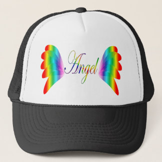 Rainbow Angel Wings W/ the Word Angel Trucker Hat