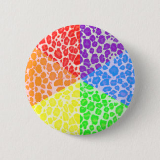 Rainbow Angles Leopard Pattern 2 Inch Round Button