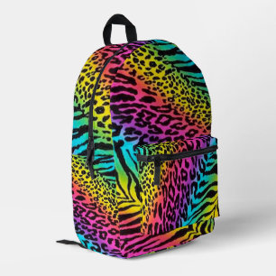 Rainbow Animal Pattern Printed Backpack
