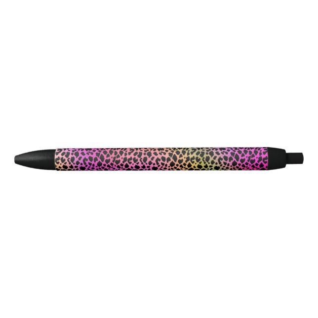 Rainbow Animal Print Black Ink Pen (Front)