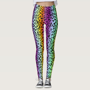 Rainbow animal print leggings