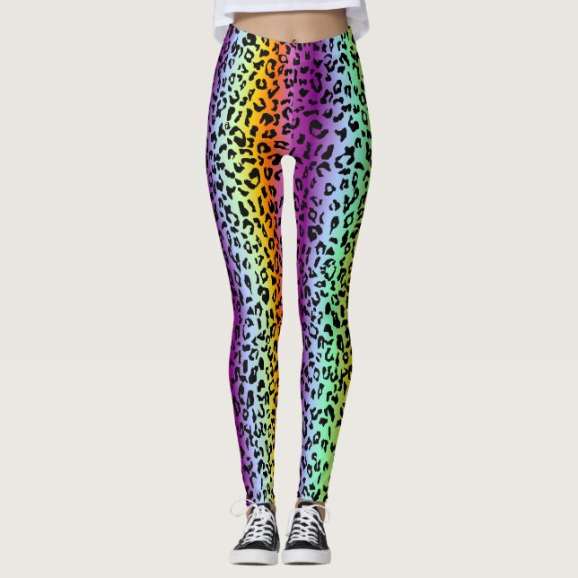Rainbow animal print leggings (Front)