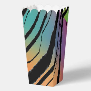 Rainbow Animal Print Popcorn Favor Box