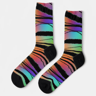 Rainbow Animal Print Premium Crew Socks
