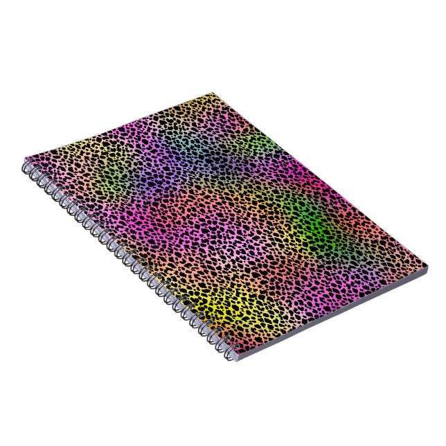 Rainbow Animal Print Spiral Notebook (Right Side)