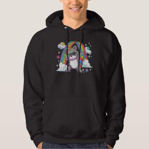 Rainbow Animal Raccoonicorn Dabbing Unicorn Racco Hoodie