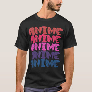 Rainbow Anime Words girl T-Shirt